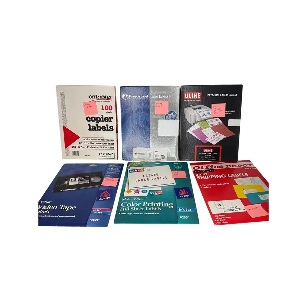 Labels Lot of 6-Uline,Office Max, Pinnacle